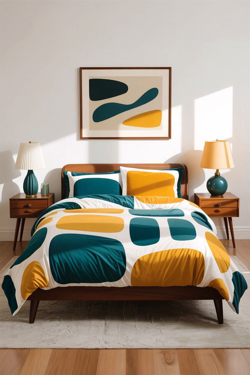 Mid Century Modern Abstract Comforter - 30 bedroom comforter sets
