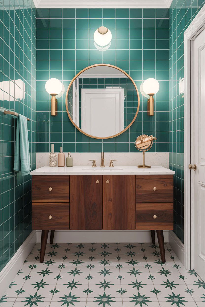 Mid Century Modern Bathroom - 30 guest bathroom ideas