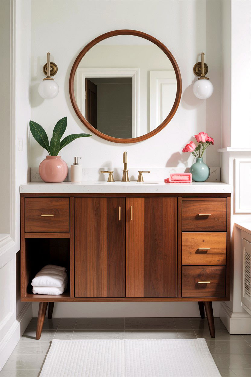 Mid Century Modern Bathroom Vanity - 30 custom bathroom vanity ideas