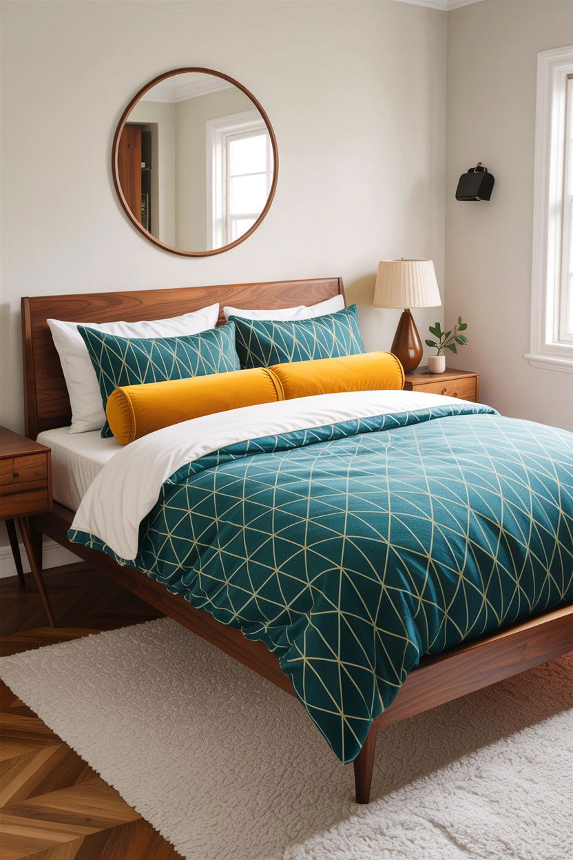Mid Century Modern Bedding - 30 bedroom layered bedding ideas