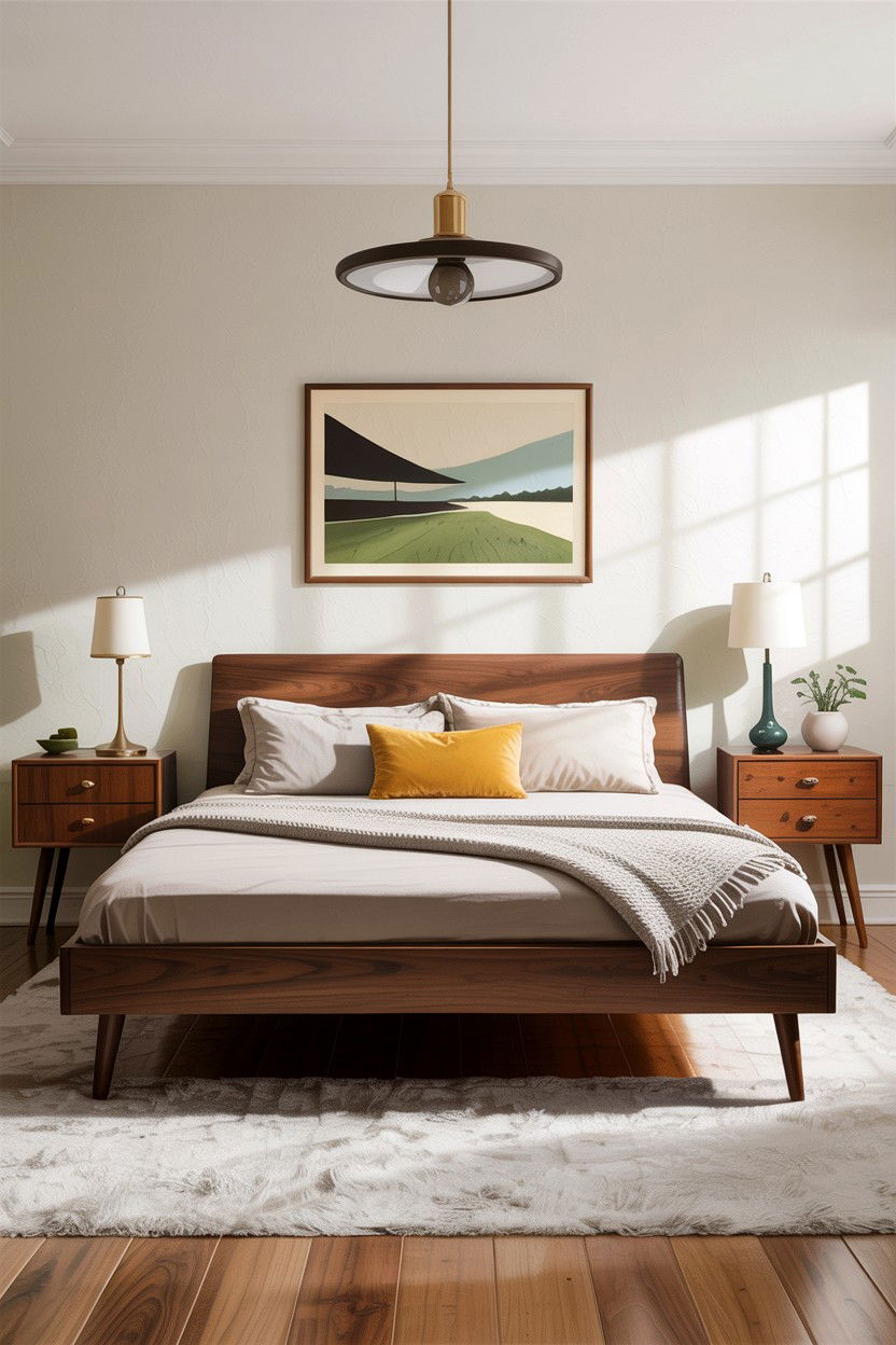 Mid Century Modern Bedroom Frame - 30 first apartment bedroom ideas