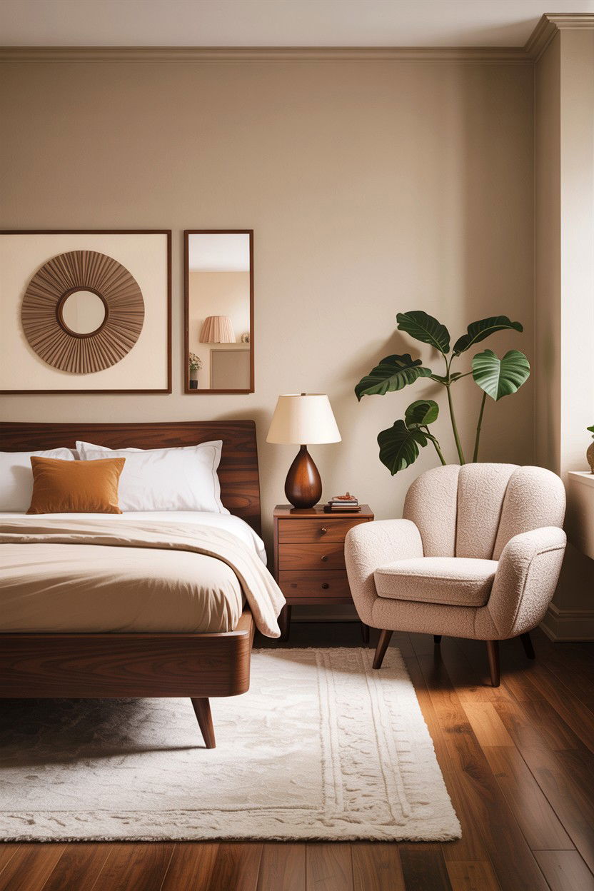 Mid Century Modern Beige Bedroom - 30 all beige bedroom ideas