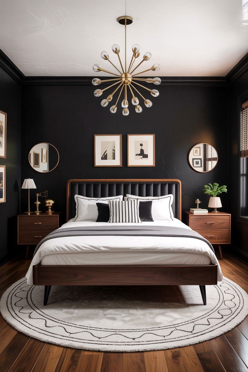 Mid Century Modern Black Bedroom - 30 all black bedroom ideas