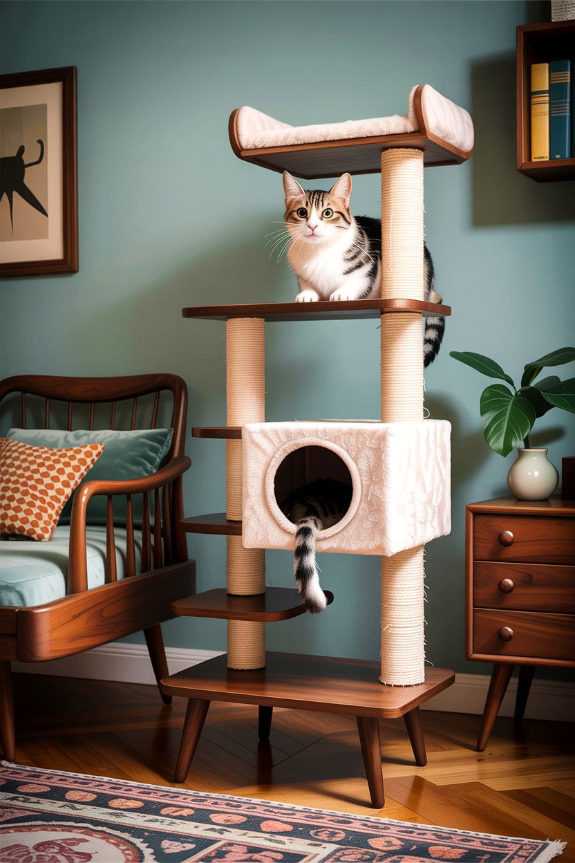 Mid Century Modern Cat Furniture - 30 cat tree bedroom ideas