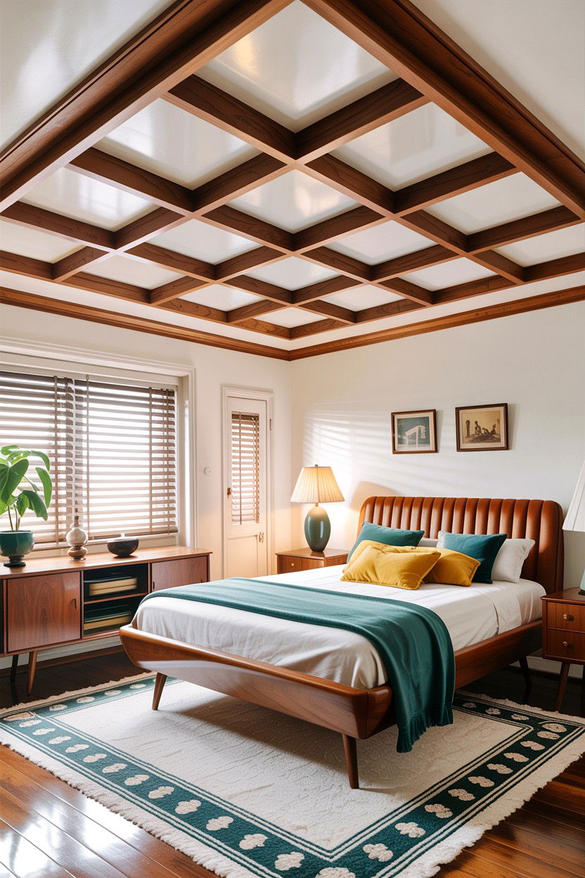 Mid Century Modern Ceiling - 30 bedroom coffered ceiling designs