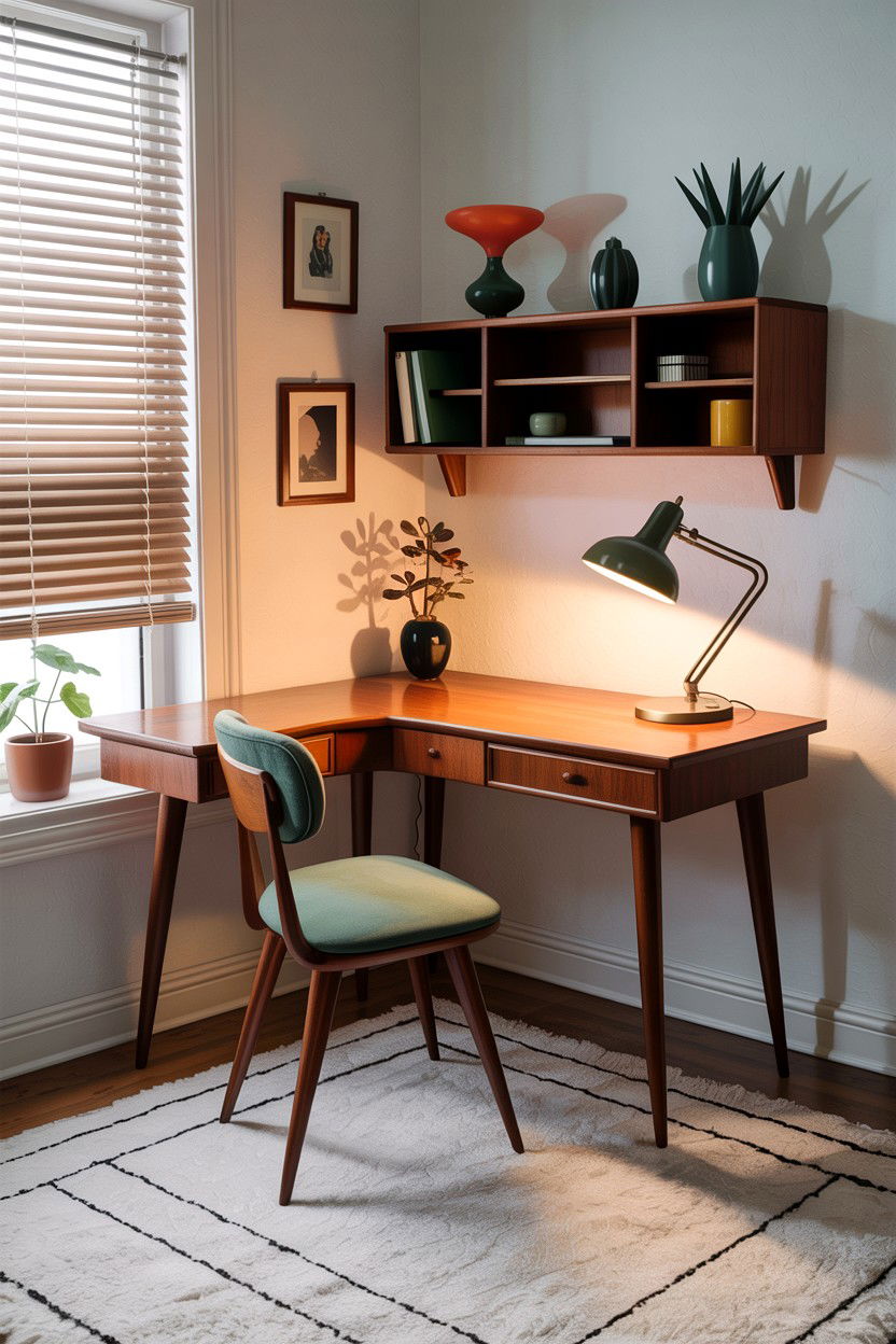 Mid Century Modern Corner Desk - 30 bedroom corner desk ideas