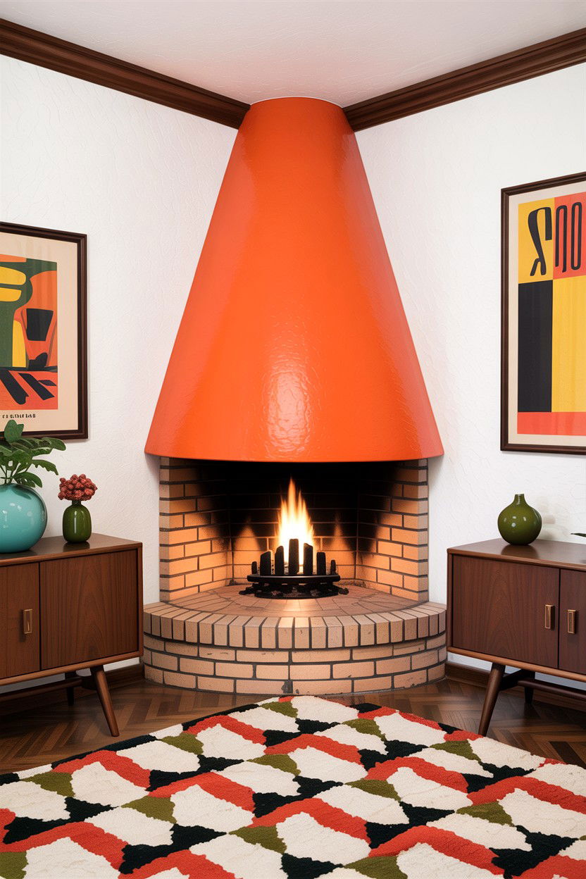 Mid Century Modern Corner Fireplace - 30 living room corner fireplace ideas