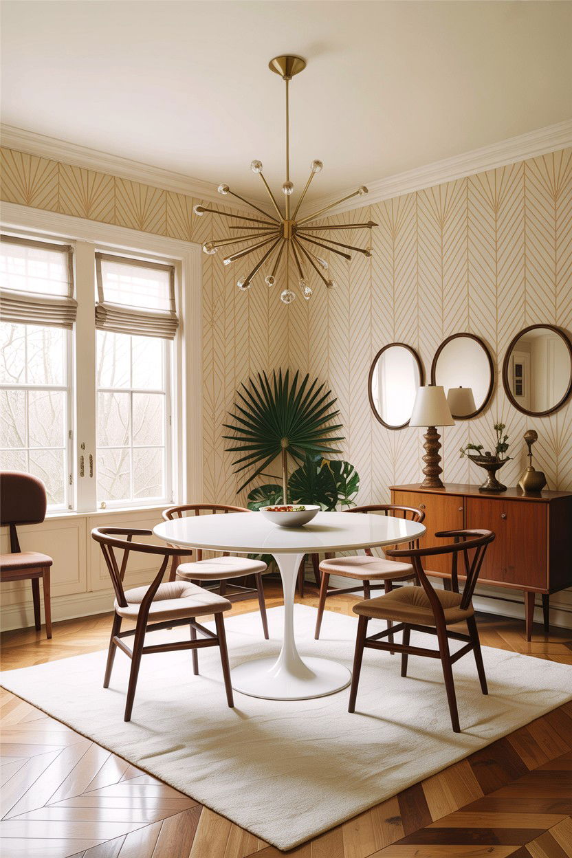 Mid Century Modern Cream Dining Room - 30 warm cream dining room ideas