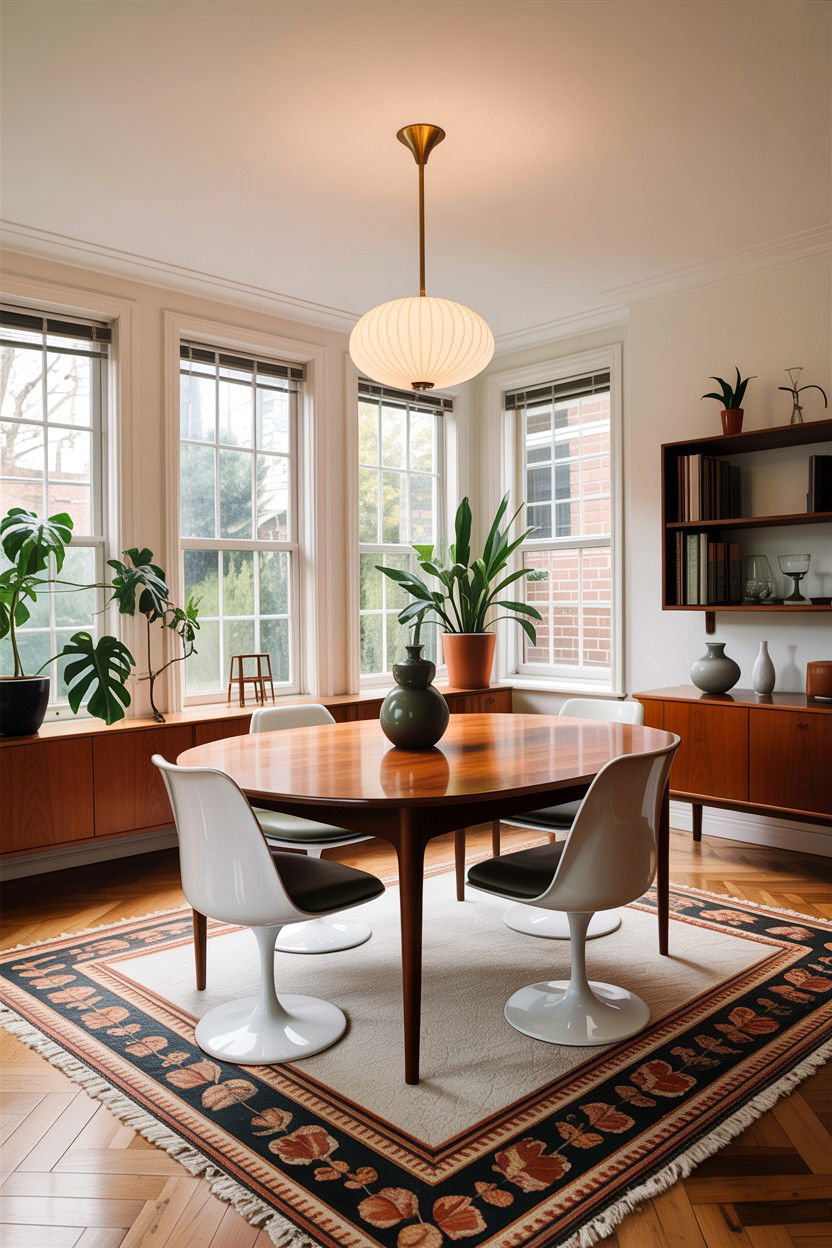 Mid Century Modern Dining Room - 30 tan and white dining room ideas