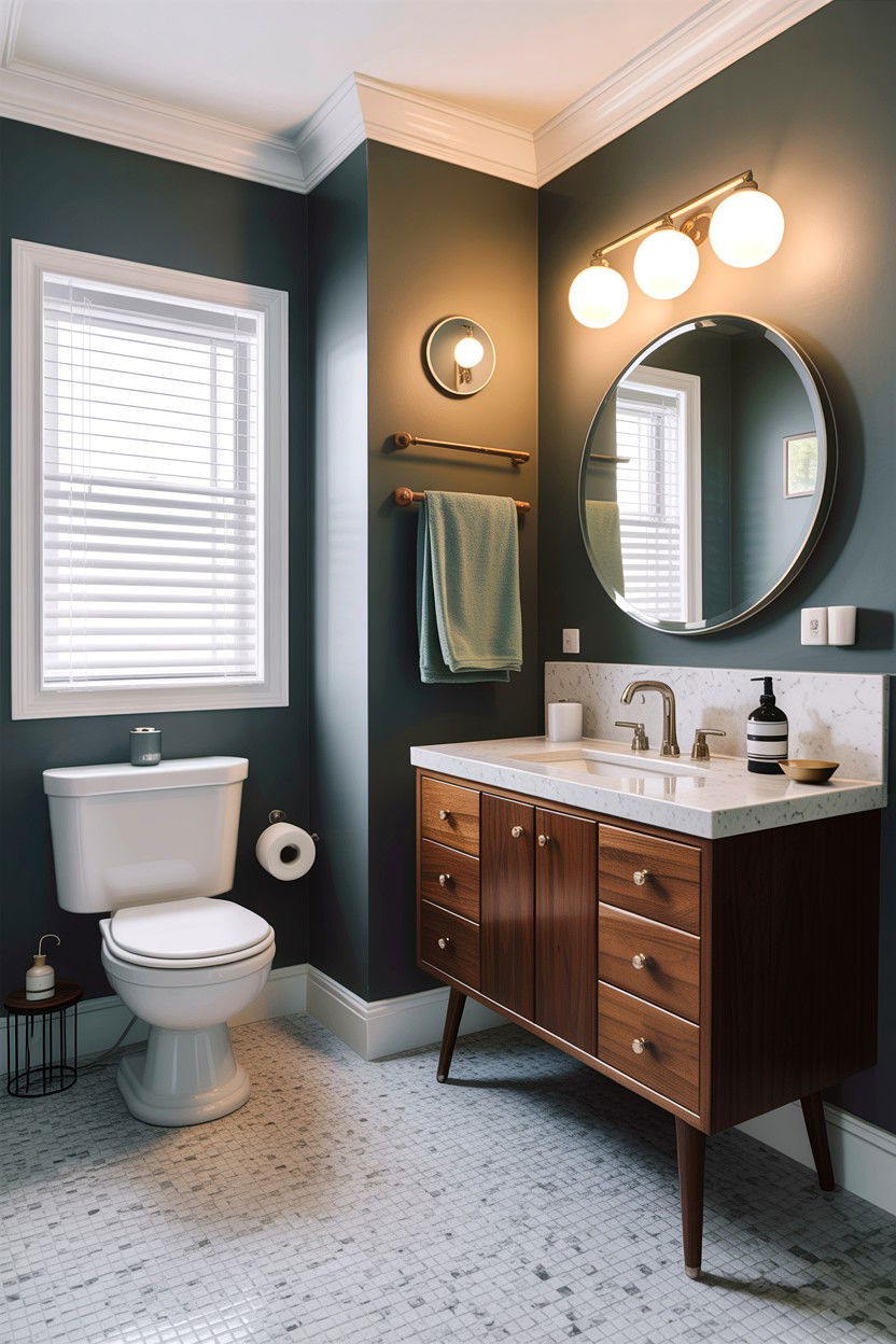 Mid Century Modern Gray Bathroom - 30 gray bathroom ideas