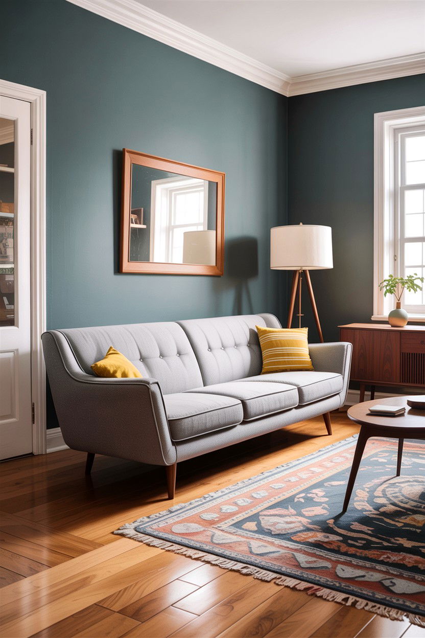 Mid Century Modern Gray Living Room - 30 scandinavian gray living room ideas