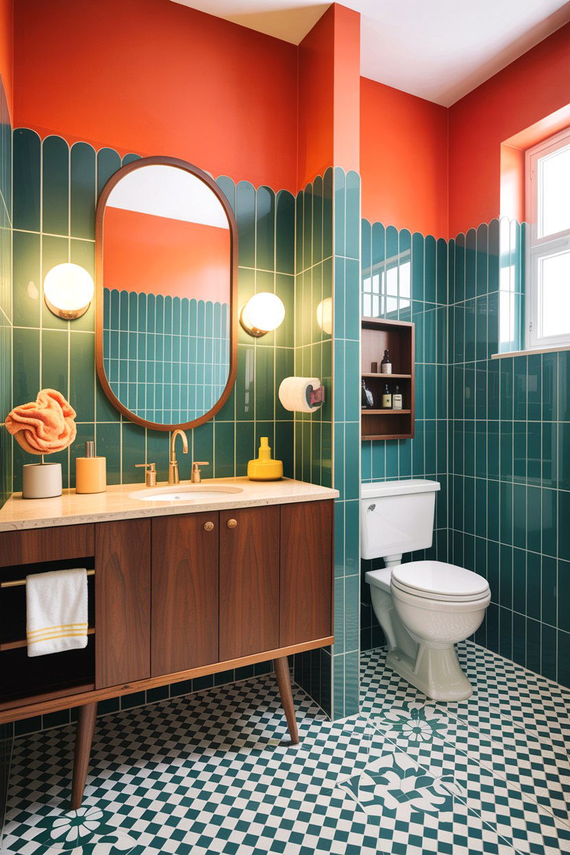 Mid Century Modern Guest Bath - 30 guest bath decor ideas