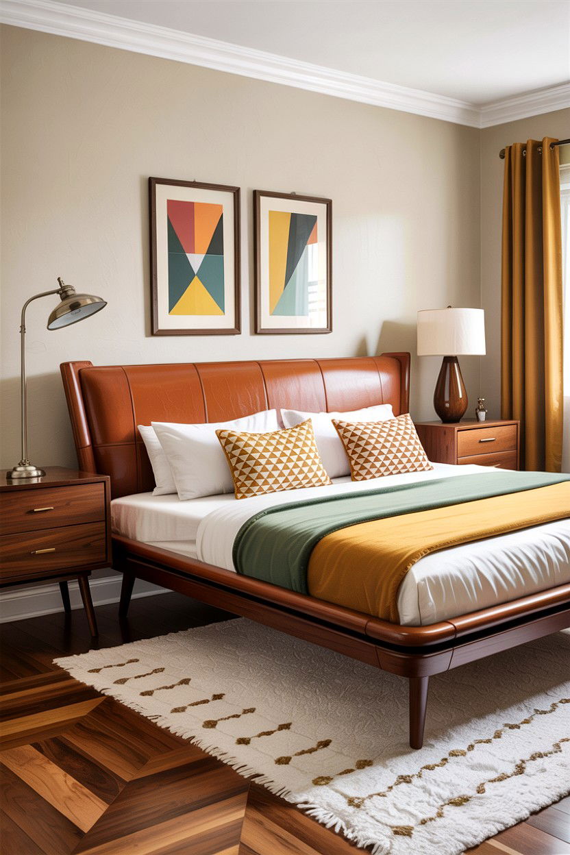 Mid Century Modern Leather Headboard - 30 bedroom leather headboards