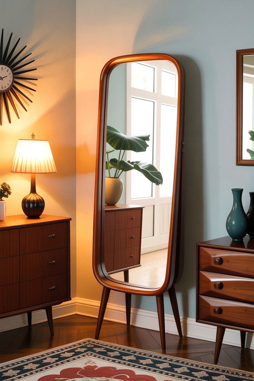 Mid Century Modern Mirror - 30 bedroom full length mirrors
