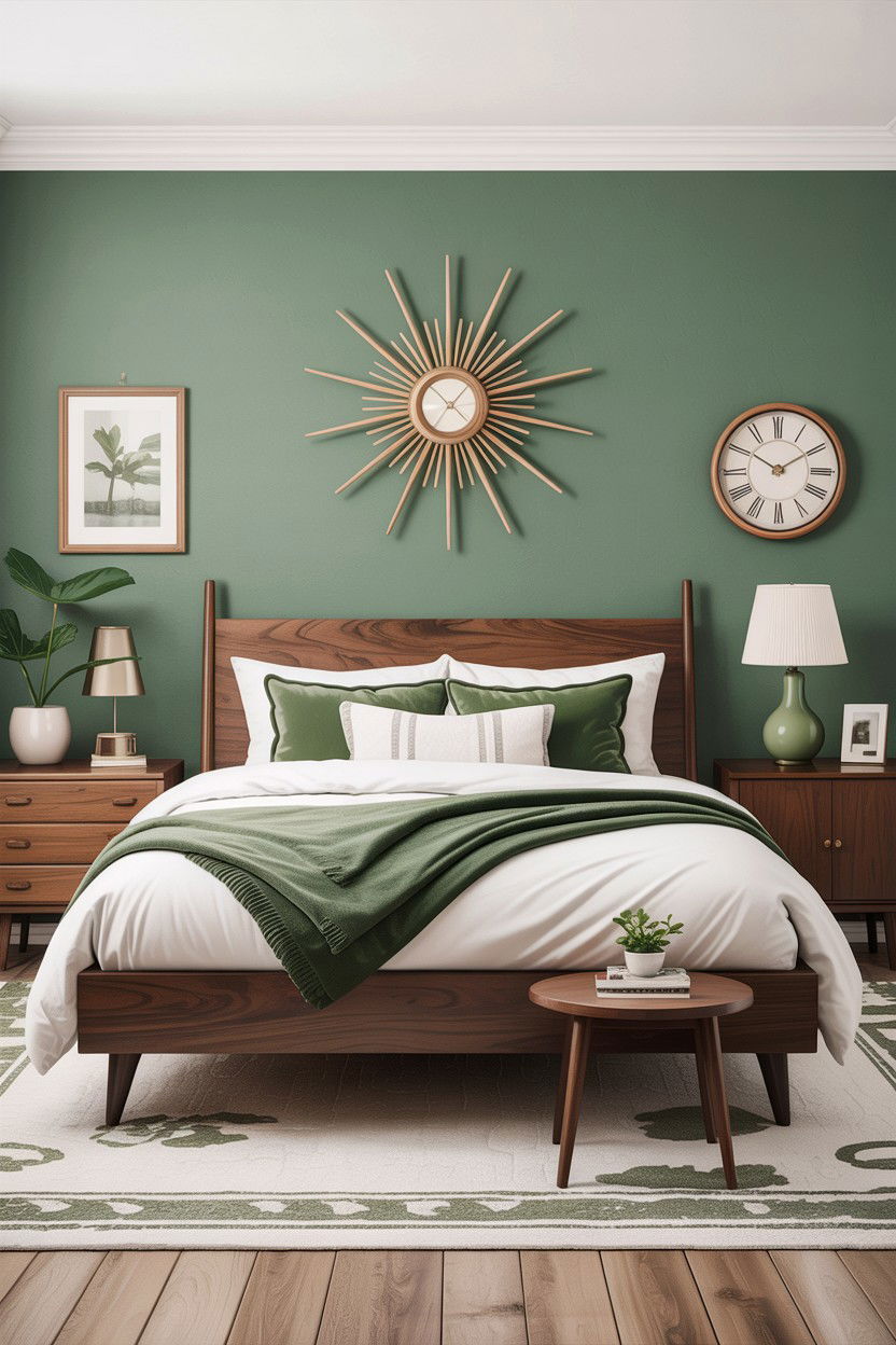 Mid Century Modern Sage Bedroom - 30 sage and white bedroom ideas
