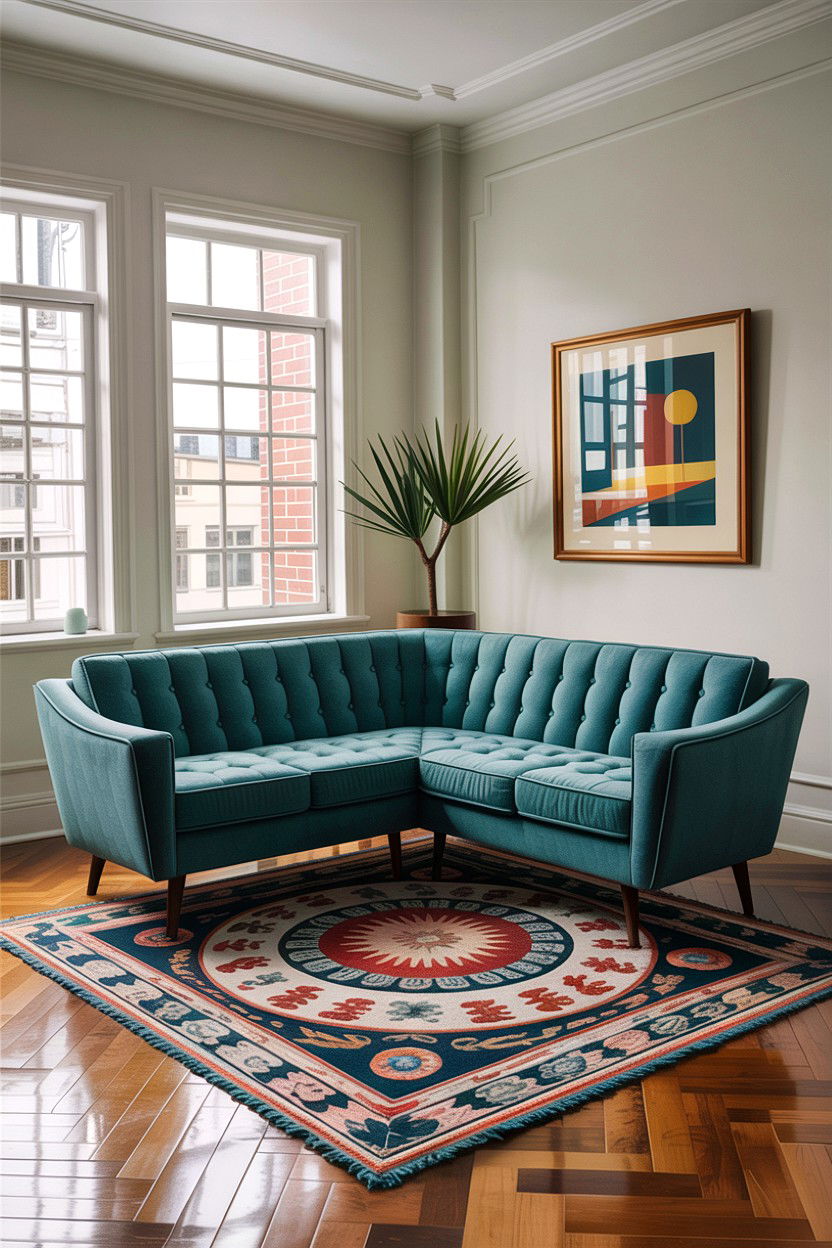 Mid Century Modern Sectional - 30 living room corner sofa ideas