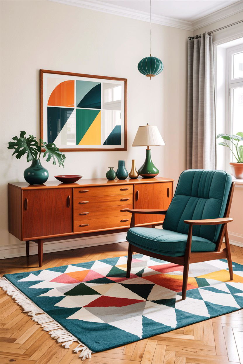 Mid Century Modern Teal Living Room - 30 scandinavian teal living room ideas