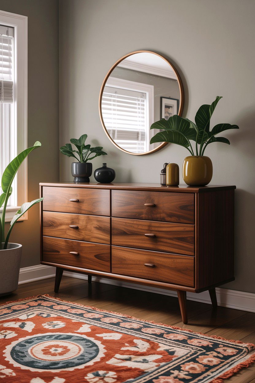 Mid Century Modern Walnut Dresser - 30 bedroom wide dressers