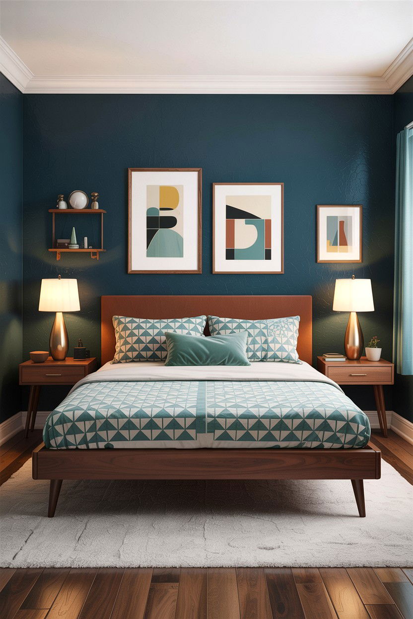 Mid Century Panel Bed - 30 bedroom panel beds