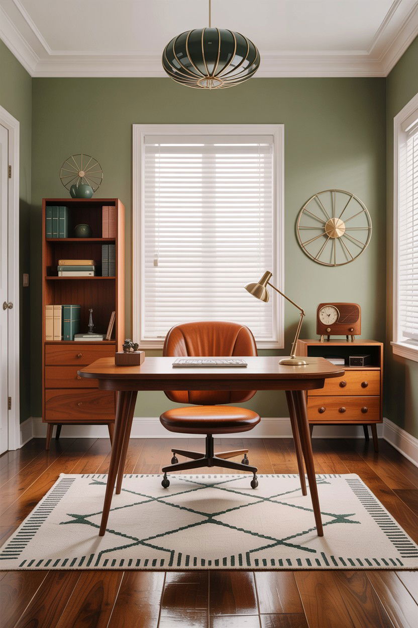 Mid Century Workspace - 30 bedroom home office ideas