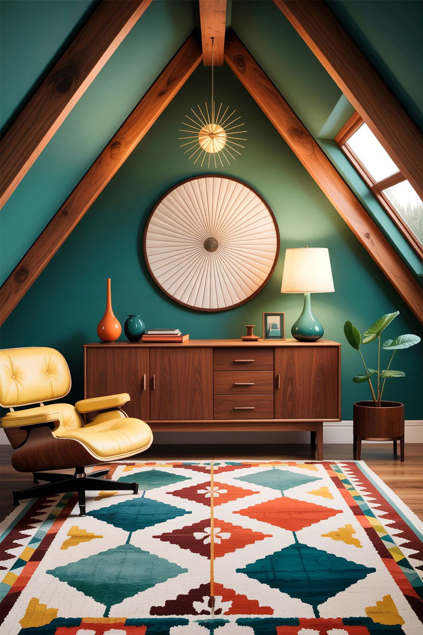 Mid century modern attic - 30 attic living room ideas