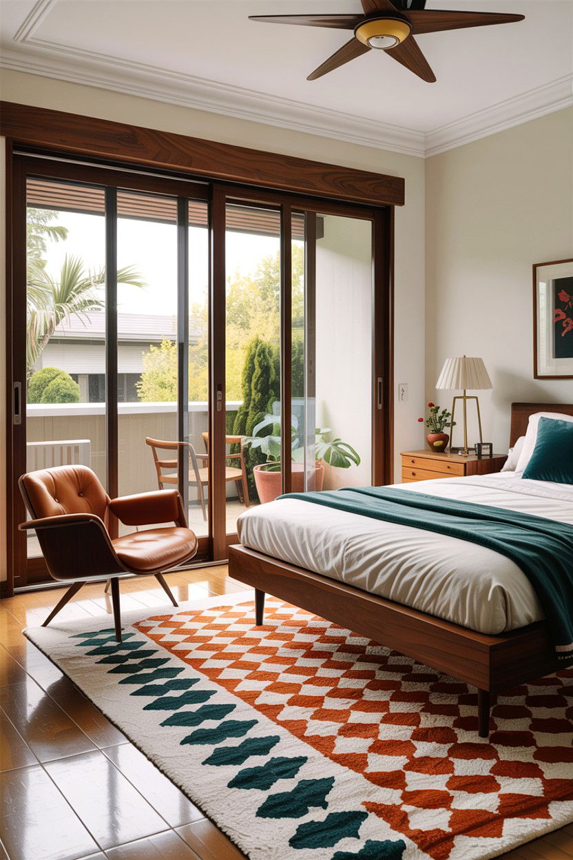 Mid century modern bedroom with sliding doors - 30 bedroom with patio doors