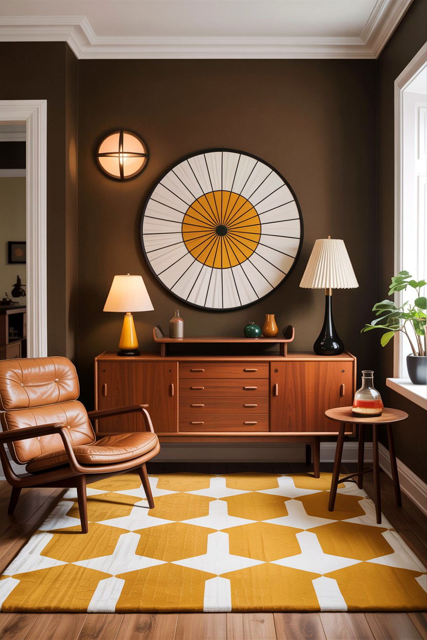 Mid century modern brown living room - 30 warm brown living room ideas