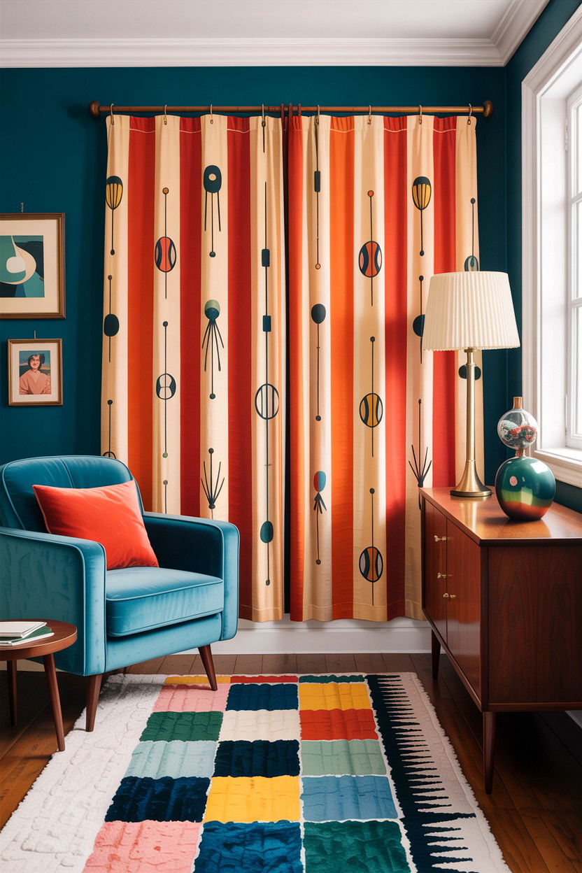 Mid century modern curtain divider - 30 living room curtain dividers