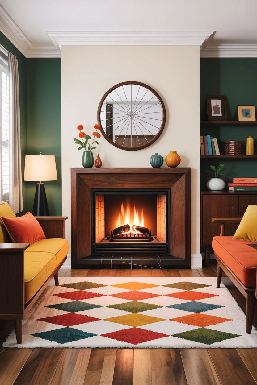 Mid century modern fireplace insert - 30 living room fireplace insert ideas