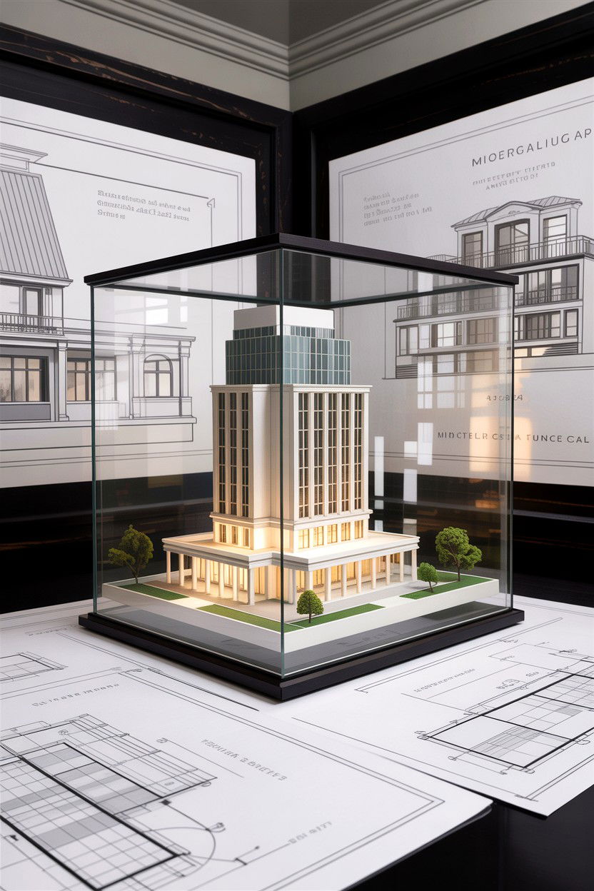 Miniature architectural model - 30 living room figurines