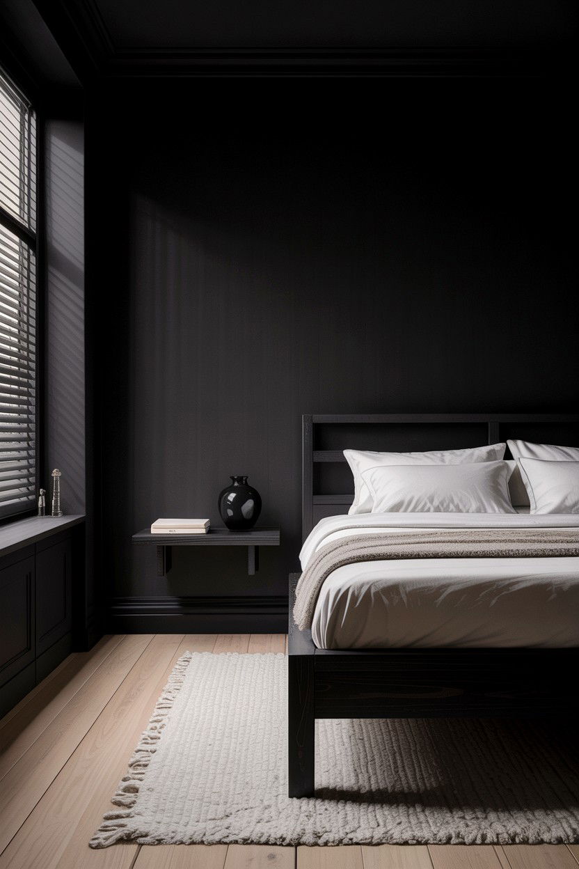 Minimalist All Black Bedroom - 30 all black bedroom ideas