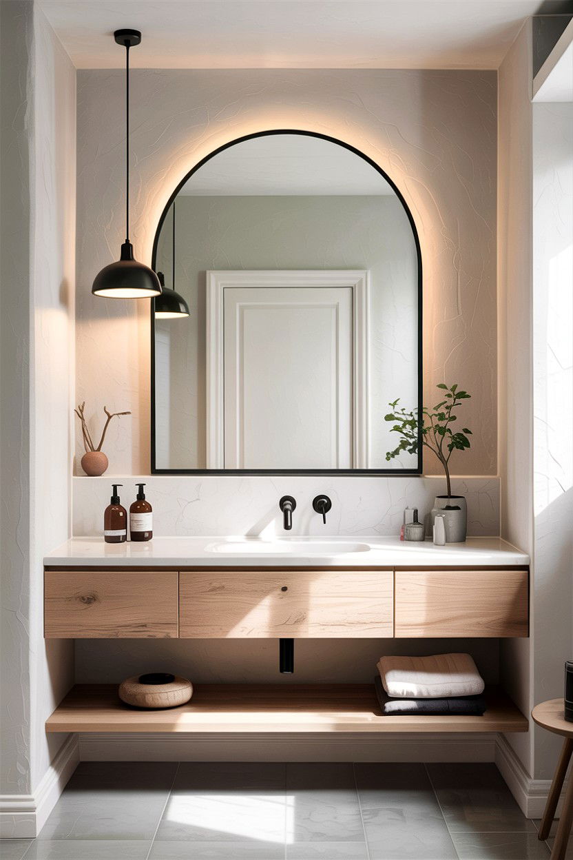 Minimalist Arched Bathroom Mirror - 30 arched bathroom mirror ideas