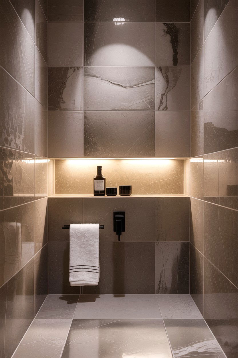 Minimalist Bathroom Niche - 30 lighted niche bathroom ideas