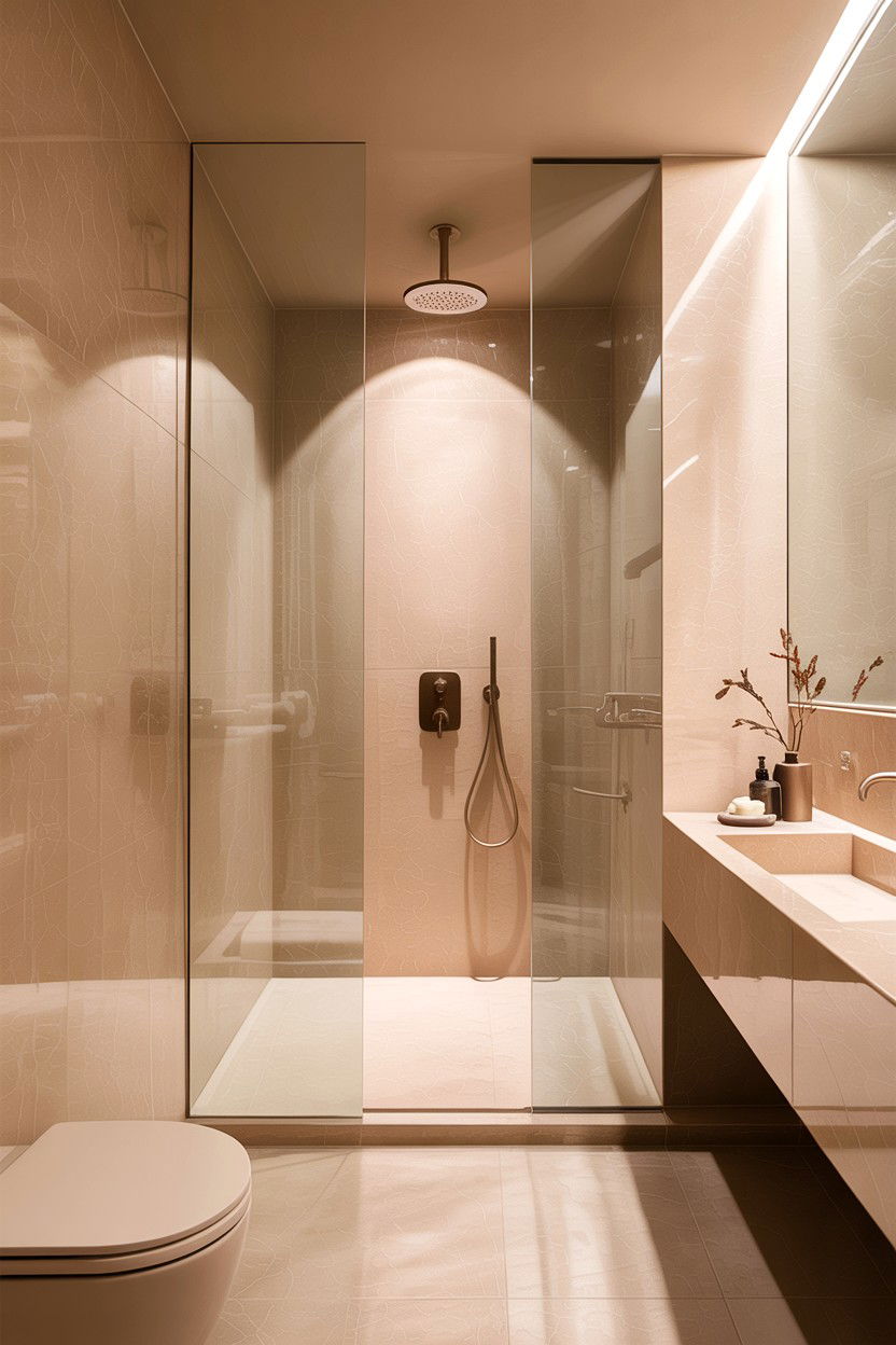 Minimalist Beige Bathroom - 30 warm beige bathroom ideas