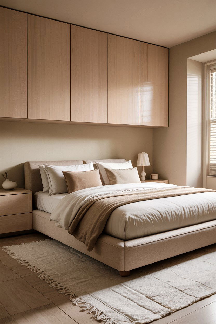 Minimalist Beige Bedroom - 30 all beige bedroom ideas