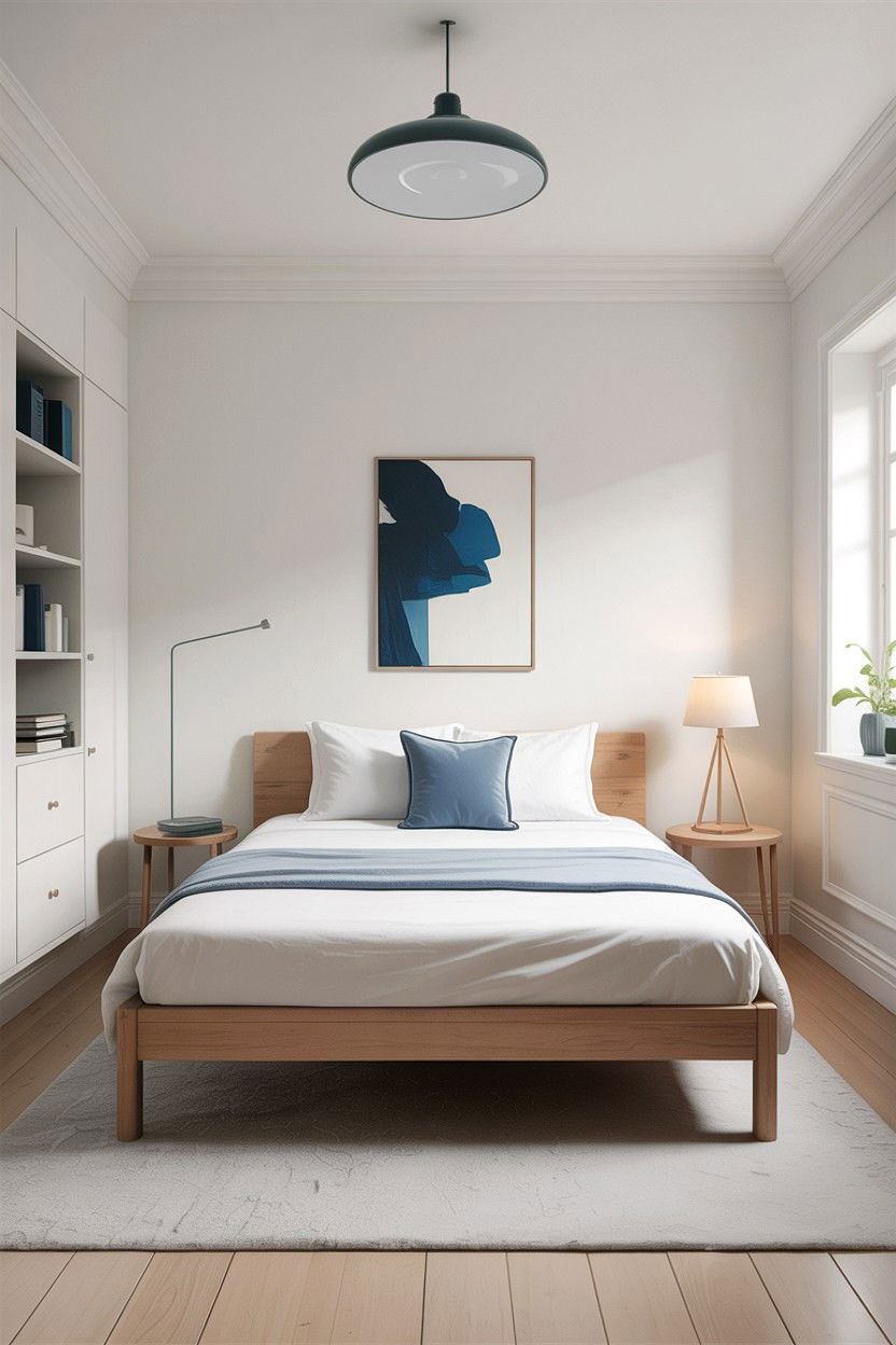 Minimalist Blue Scandinavian Bedroom - 30 scandinavian blue bedroom ideas