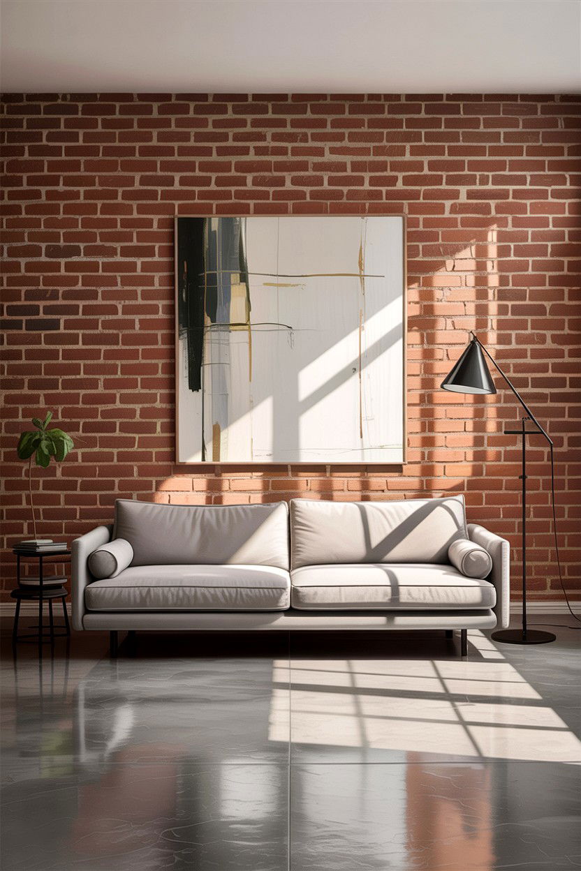 Minimalist Brick Living Room - 30 exposed brick living room ideas