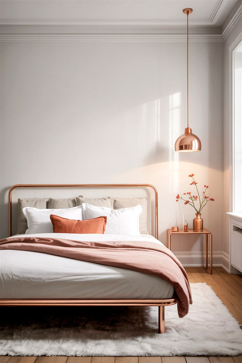 Minimalist Copper Bedroom - 30 copper accent bedroom ideas