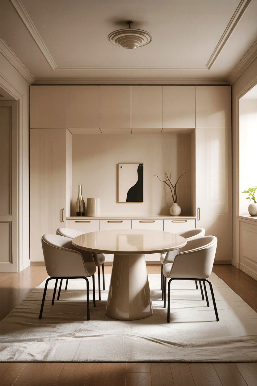 Minimalist Cream Dining Room - 30 warm cream dining room ideas
