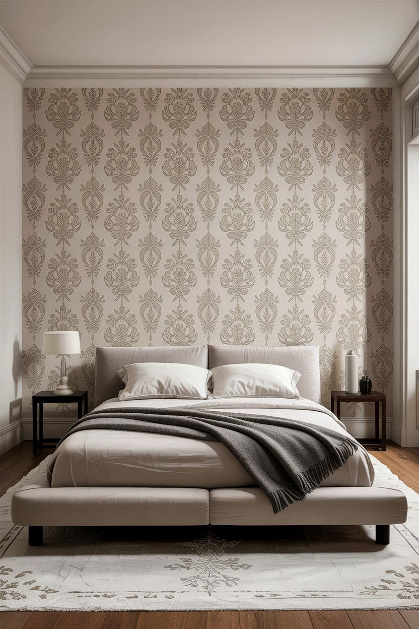 Minimalist Damask Wallpaper - 30 bedroom damask wallpapers