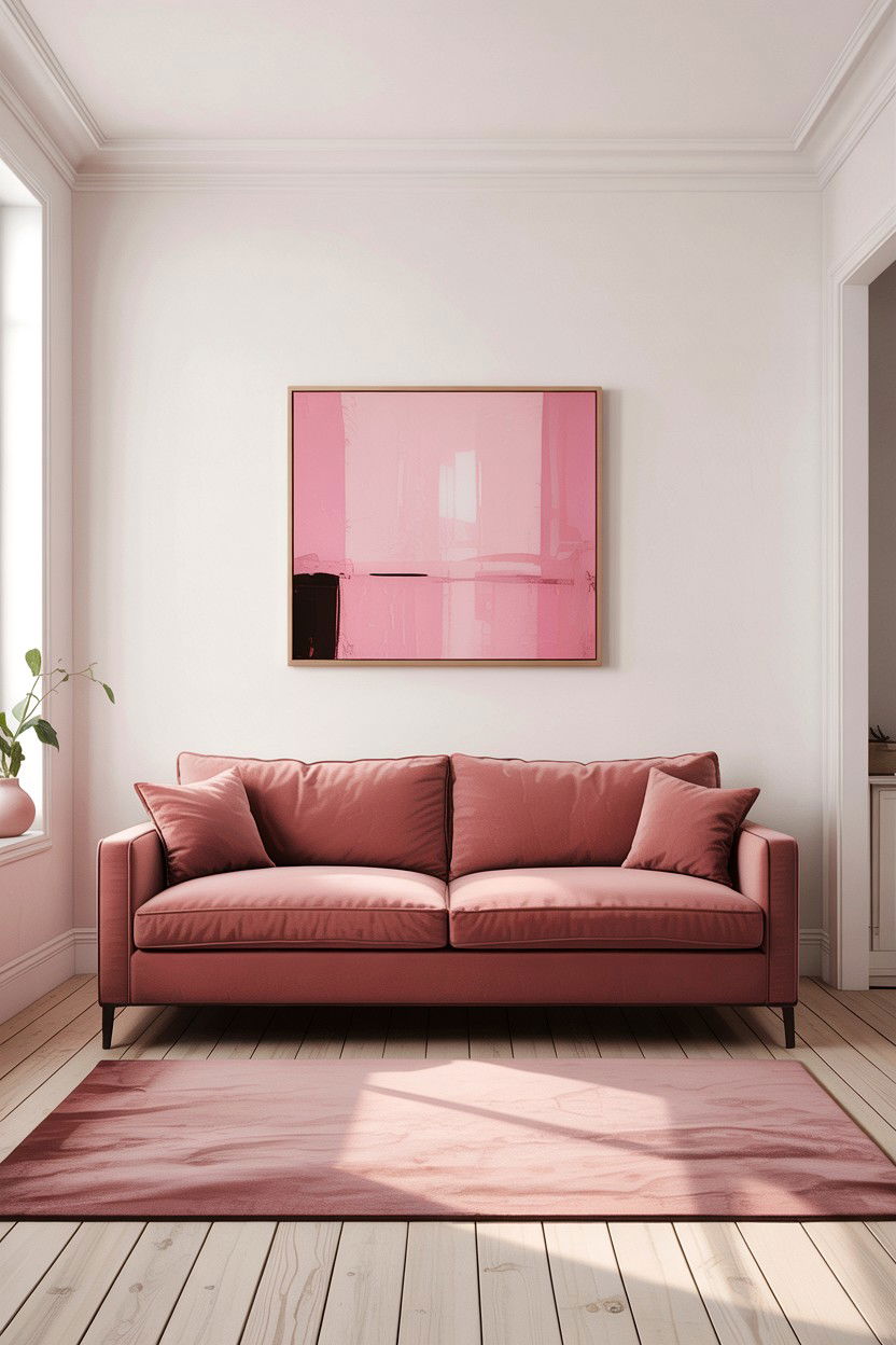 Minimalist Dusty Rose Interior - 30 dusty rose living room ideas
