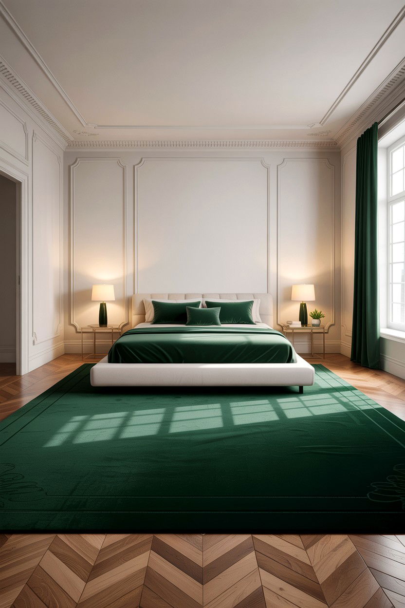 Minimalist Emerald Green Bedroom - 30 emerald bedroom ideas