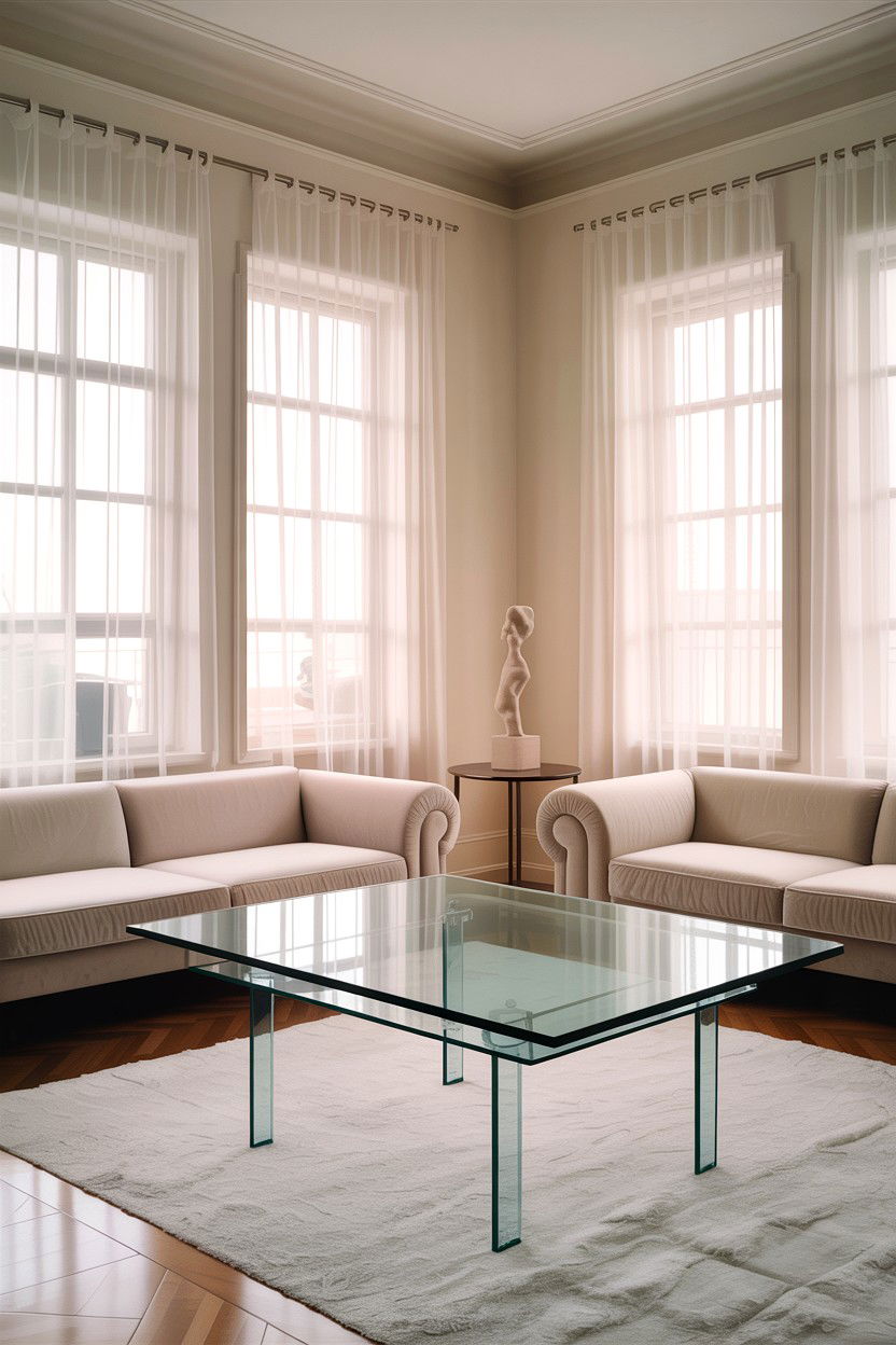 Minimalist Glass Coffee Table - 30 living room glass coffee tables