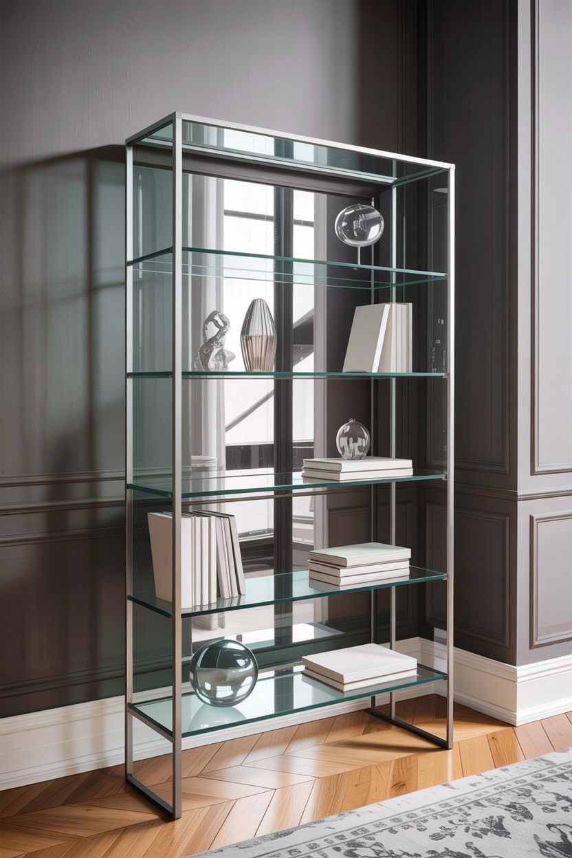 Minimalist Glass Shelf Divider - 30 bedroom shelf dividers