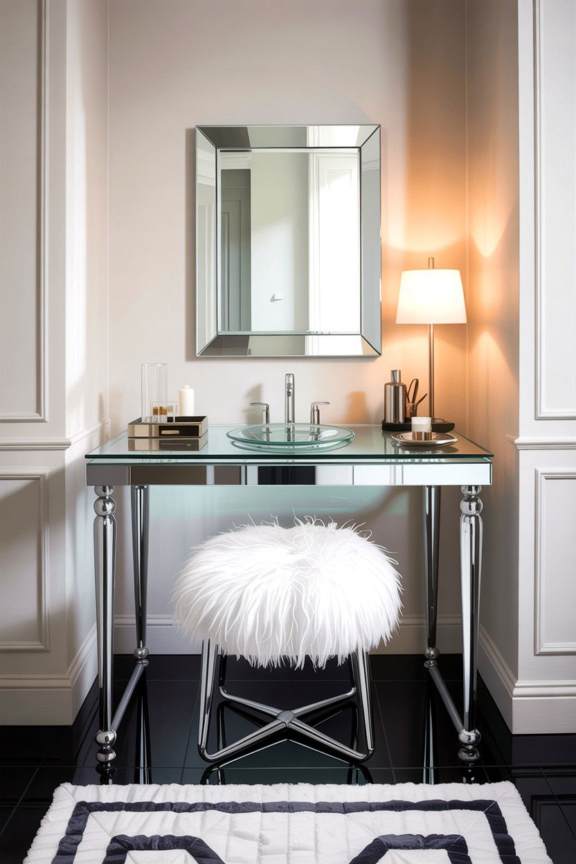 Minimalist Glass Vanity - 30 bedroom vanity tables