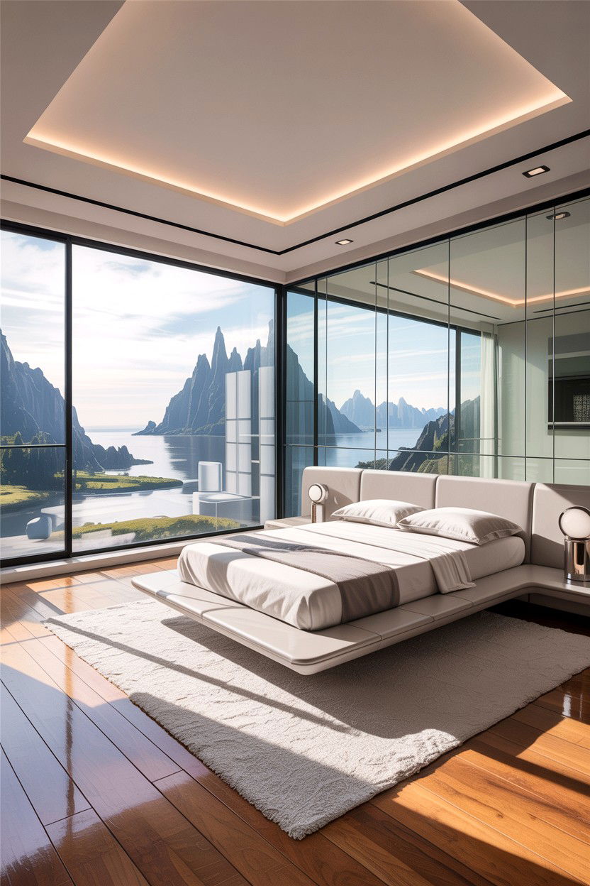 Minimalist Glass Wall Bedroom - 30 bedroom picture windows
