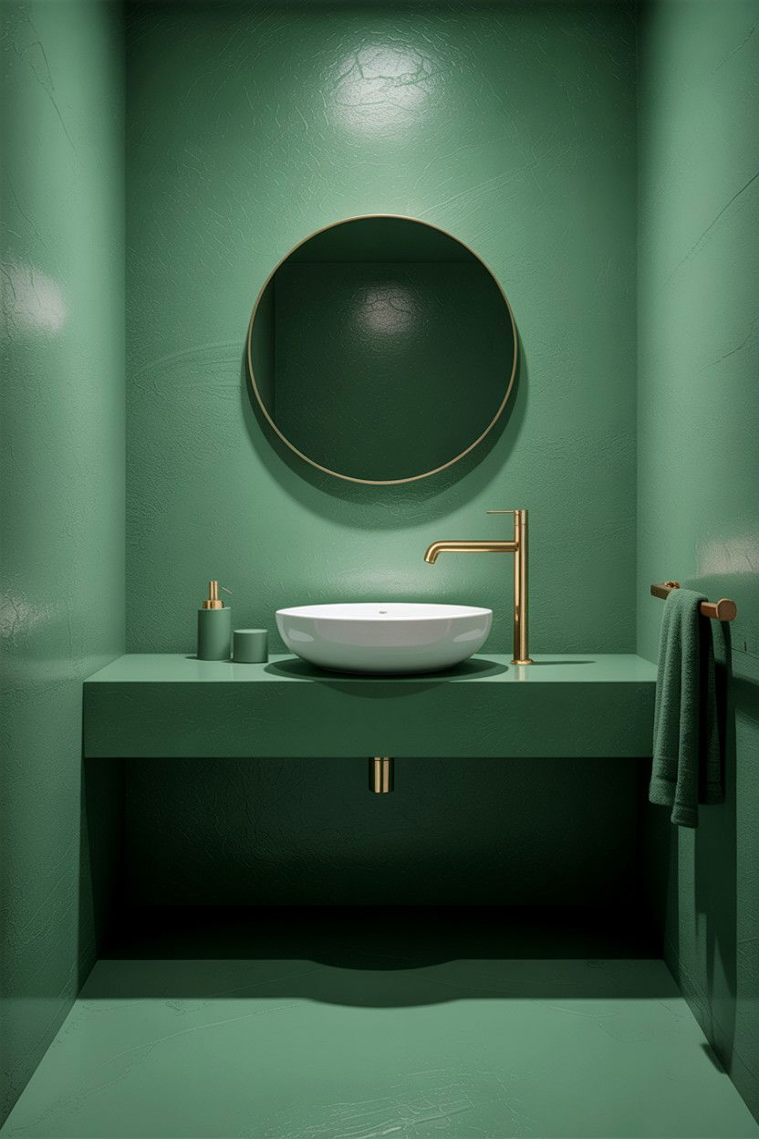 Minimalist Green Bathroom - 30 green and gold bathroom ideas