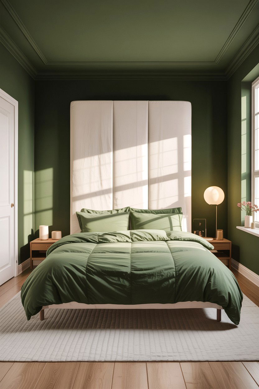 Minimalist Green Bedroom - 30 scandinavian green bedroom ideas