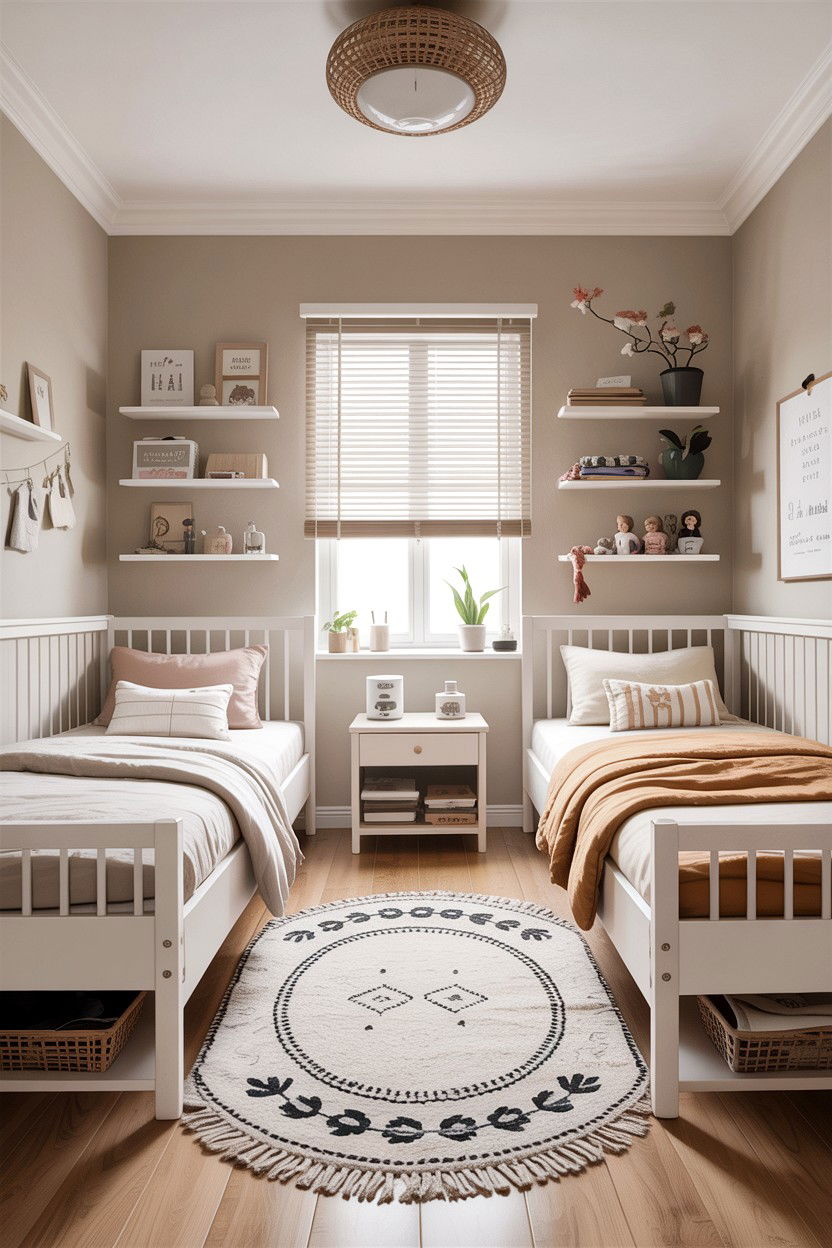 Minimalist Kids Shared Bedroom - 30 boy and girl shared bedroom ideas