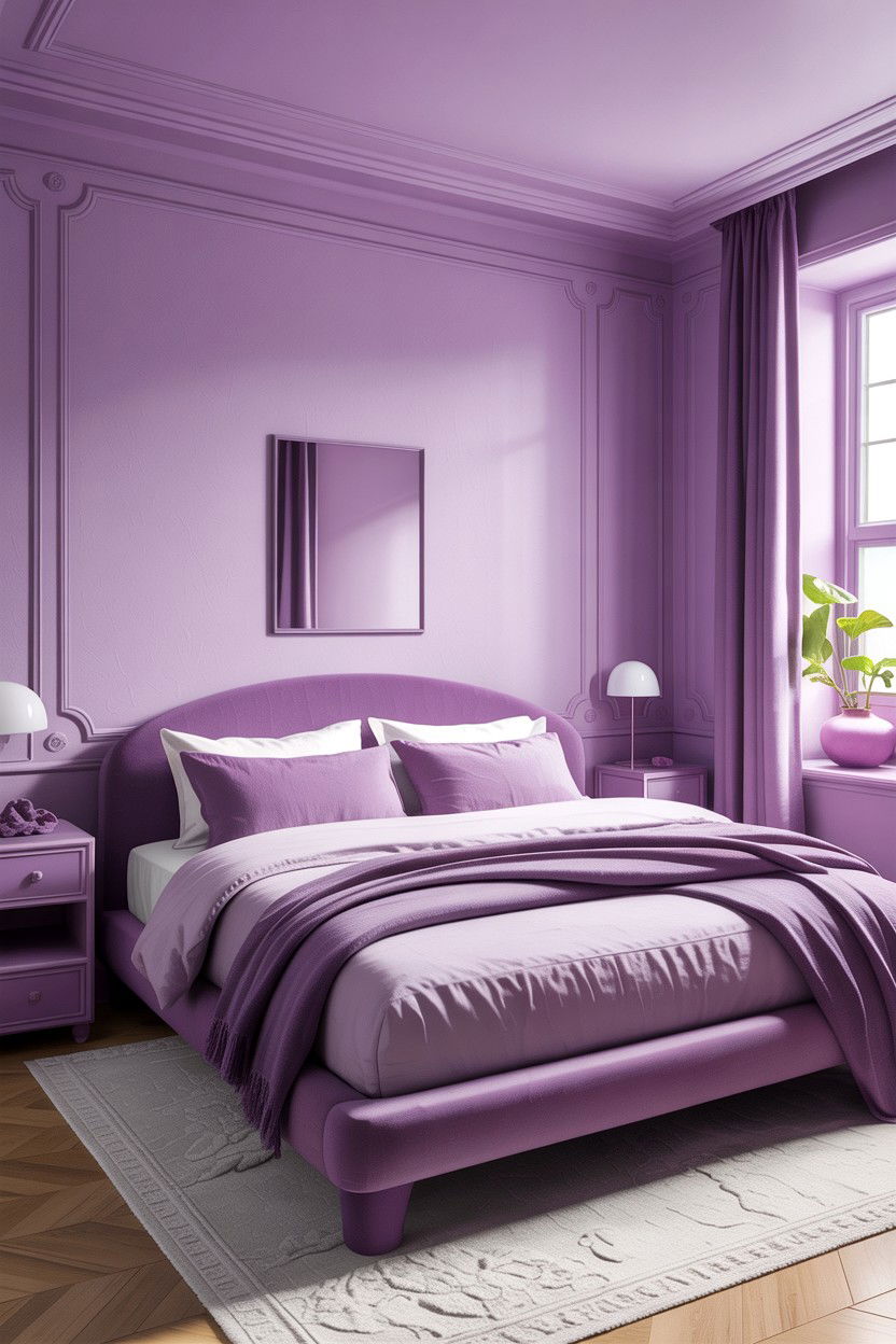 Minimalist Lilac Bedroom - 30 lilac bedroom ideas